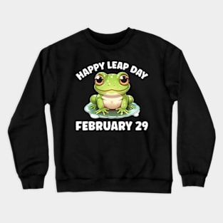 Funny Leap Day Cute Frog February 29th Leap Day 2024 Crewneck Sweatshirt